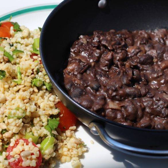 Caption of Refried black beans. Image by Edward Daniel (c).