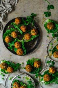 Crunchy chickpea fava bean balls laden with aromatic coriander and parsley, with earthy cumin and smoked paprika; vegan gluten-free Falafel recipe. Edward Daniel ©.