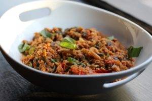 Caption of Sprouted Lentil Seaweed Casserole. Image by Edward Daniel (c).