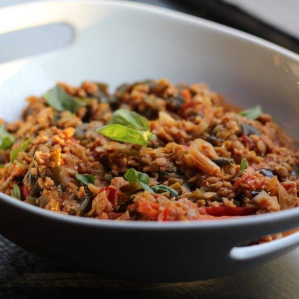 Caption of Sprouted Lentil Seaweed Casserole. Image by Edward Daniel (c).