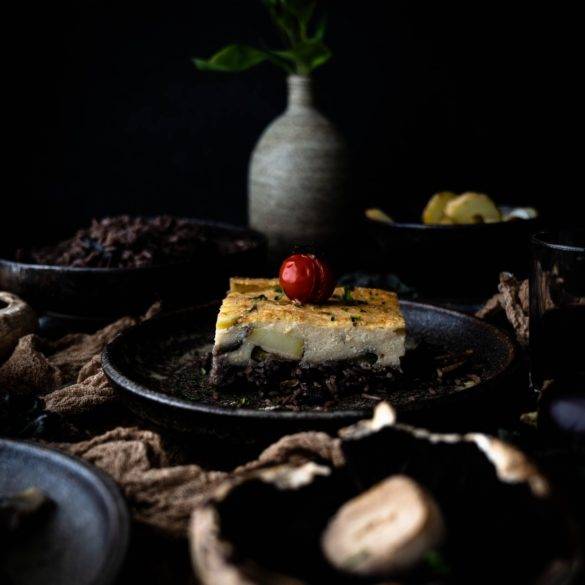 Caption of Vegan Moussaka. Image by Edward Daniel (c).