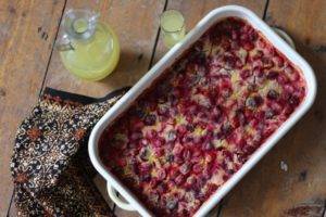 Caption of Cranberry, Orange and Lemoncello Clafoutis. Image by Edward Daniel (c).