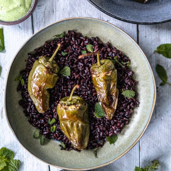 Caption of Mint Tofu Stuffed Jalapeno Peppers. Image by Edward Daniel (c).