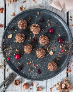 Caption of Raw Maca Cranberry Hazelnut Energy Balls. Image by Edward Daniel (c).