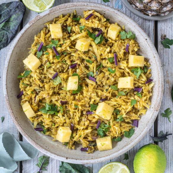 Caption of Raw Kohlrabi and Pineapple Curry. Image by Edward Daniel (c).