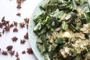 Caption of Raw Pak Choi with Star Anise Orange Dressing. Image by Edward Daniel (c).