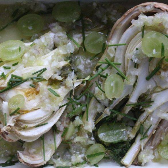 Caption of Raw Fennel with Grapes and Chives. Image by Edward Daniel (c).