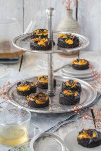 Rich velvety Sweet Potato Carob Brownies infused with lemon juice and dark chocolatey carob topped with lush sweet potato.