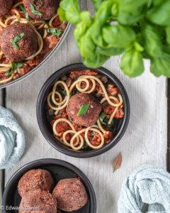 Caption of Vegan Meatballs. Image by Edward Daniel (c).