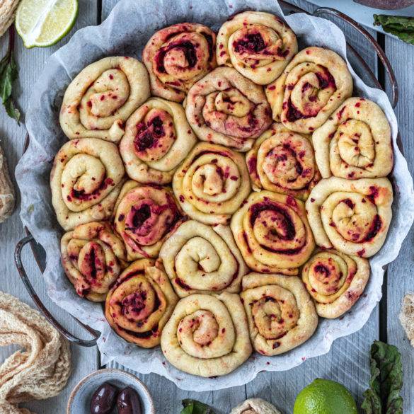 Caption of Beetroot and Olive Strudel. Image by Edward Daniel (c).