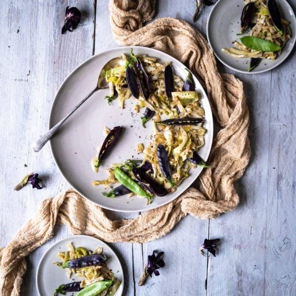 Caption of Mustard Sautéed Cabbage with Mange Tout. Image by Edward Daniel (c).