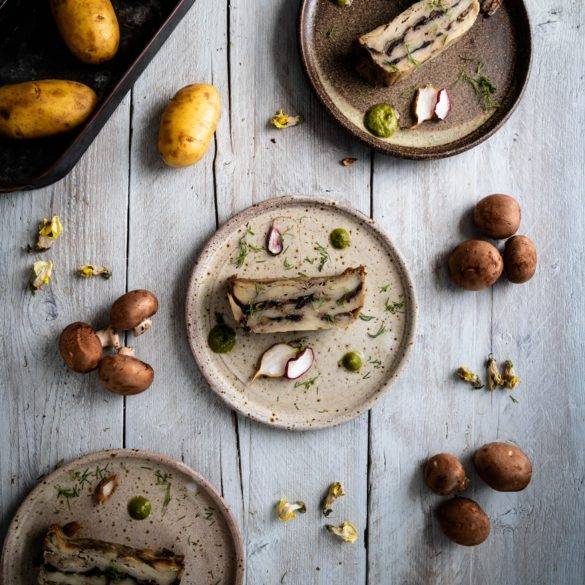 Caption of Mushroom and Potato Terrine. Image by Edward Daniel (c).