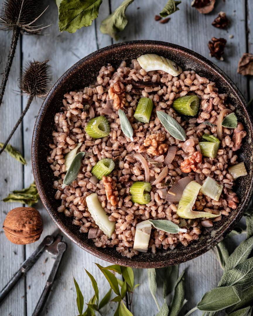 Fennel and Walnut Barley Risotto