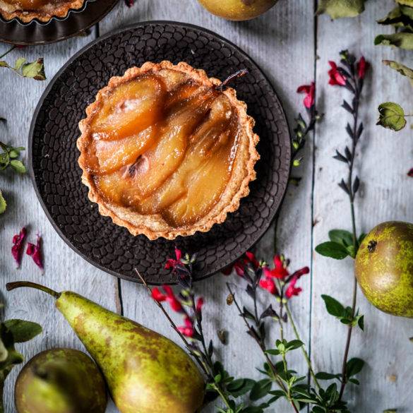 Caption of Poached Pear Tart. Image by Edward Daniel (c).