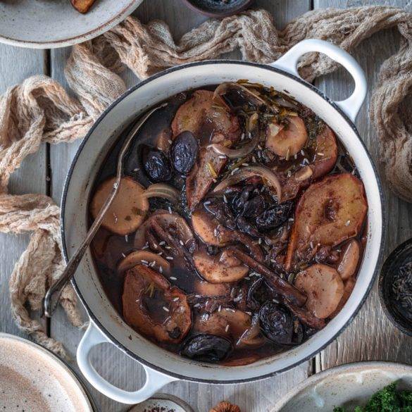 Caption of Jerusalem Artichoke and Pear Casserole. Image by Edward Daniel (c).