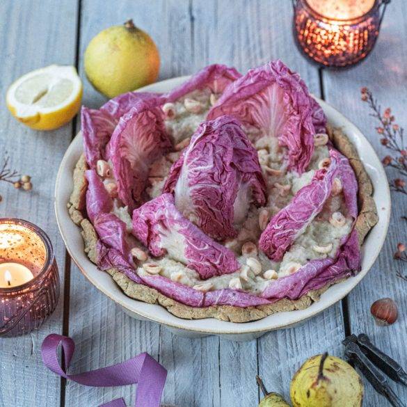 Caption of Radicchio and Hazelnut Flan. Image by Edward Daniel (c).