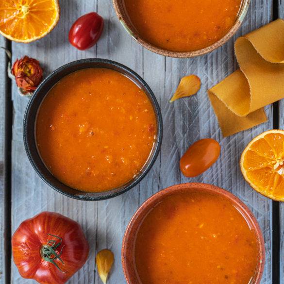 Caption of Tomato and Orange Soup. Image by Edward Daniel (c).