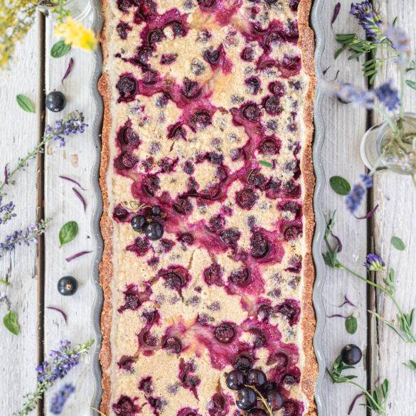 Blackcurrant Tart is vegan, paleo and gluten-free. Image by Edward Daniel (c).