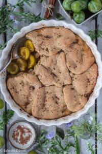 Greengage Cobbler is vegan and gluten-free. Image by Edward Daniel (c).