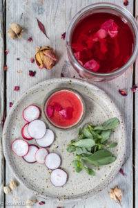 Rose Petal Vinegar is vegan and paleo. Image by Edward Daniel (c).