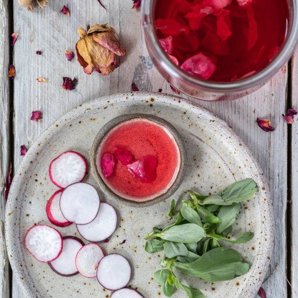 Rose Petal Vinegar is vegan and paleo. Image by Edward Daniel (c).