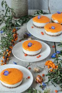 Sea Buckthorn Cheesecake is vegan, raw, paleo and gluten-free. Image by Edward Daniel (c).