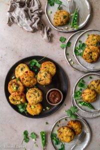 Fiery pillowy potato and polenta patties with garam marsala, chili, lemon, mango, fennel and fresh coriander; Vegan gluten-free Aloo Tikki recipe, Indian cuisine. Edward Daniel ©.